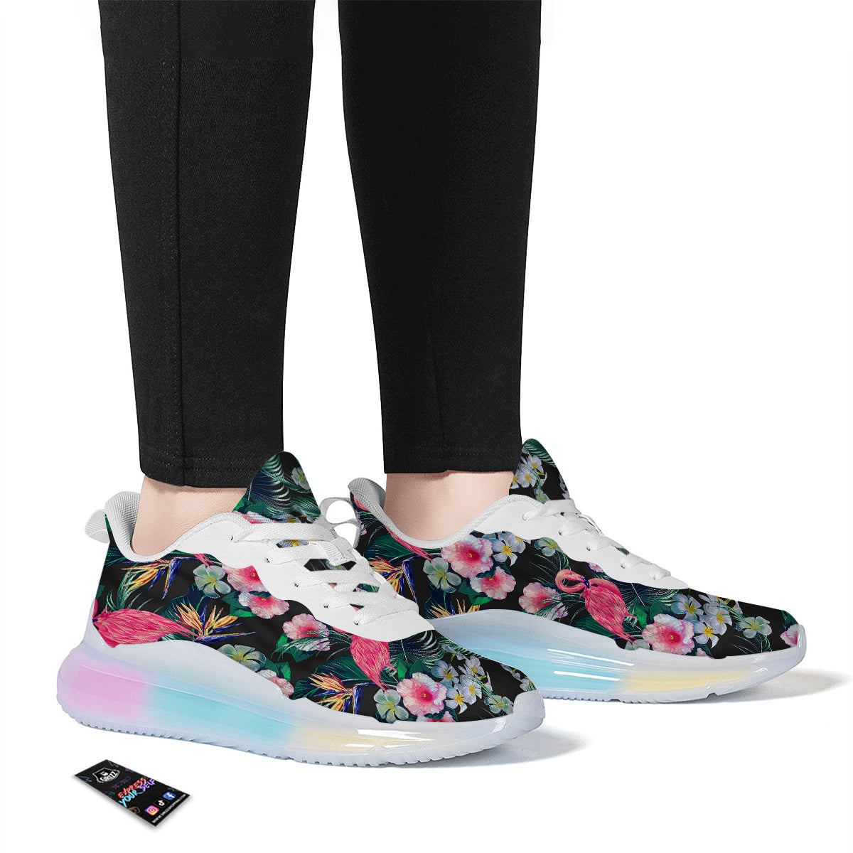 Aloha Flamingo Tropical Print Pattern Running Sneakers-grizzshop