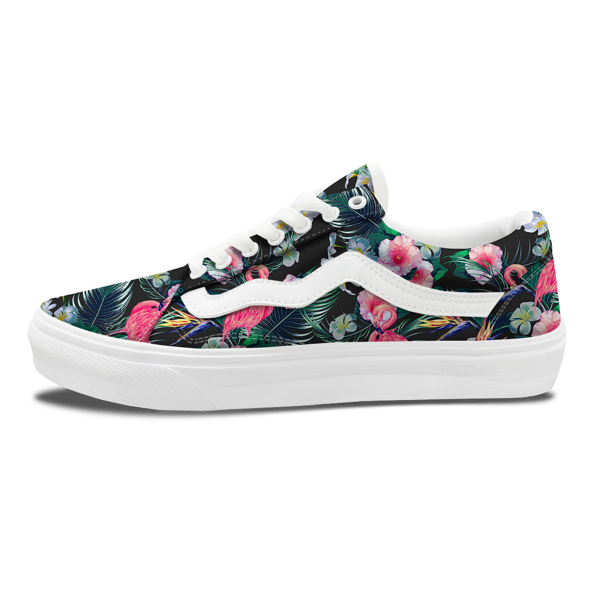 Aloha Flamingo Tropical Print Pattern Skate Shoes-grizzshop