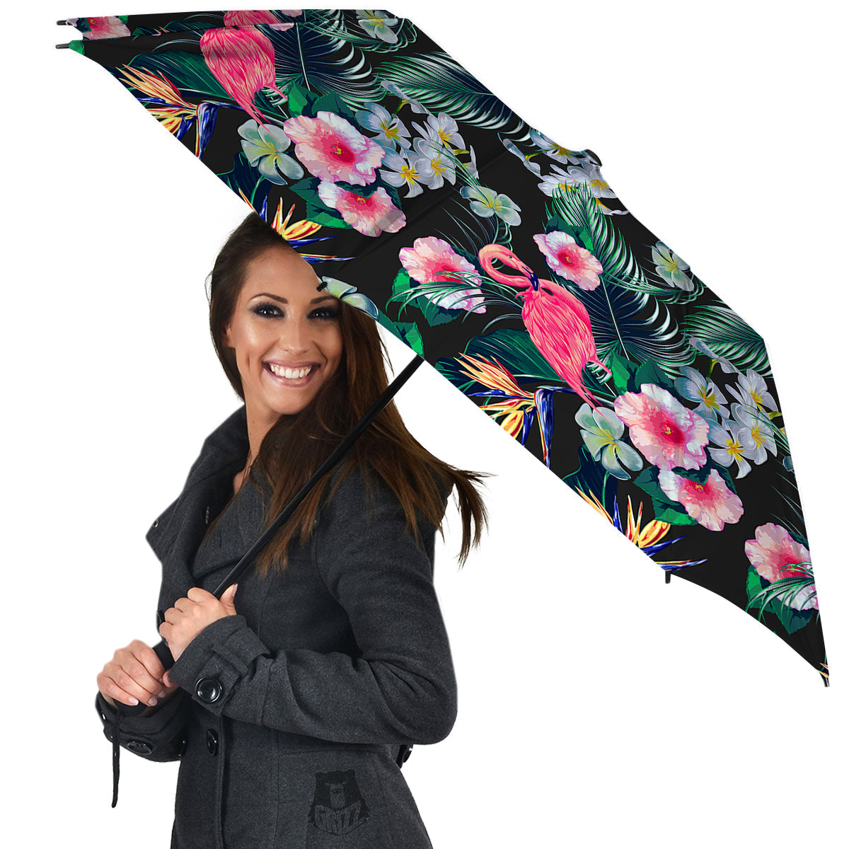 Aloha Flamingo Tropical Print Pattern Umbrella-grizzshop