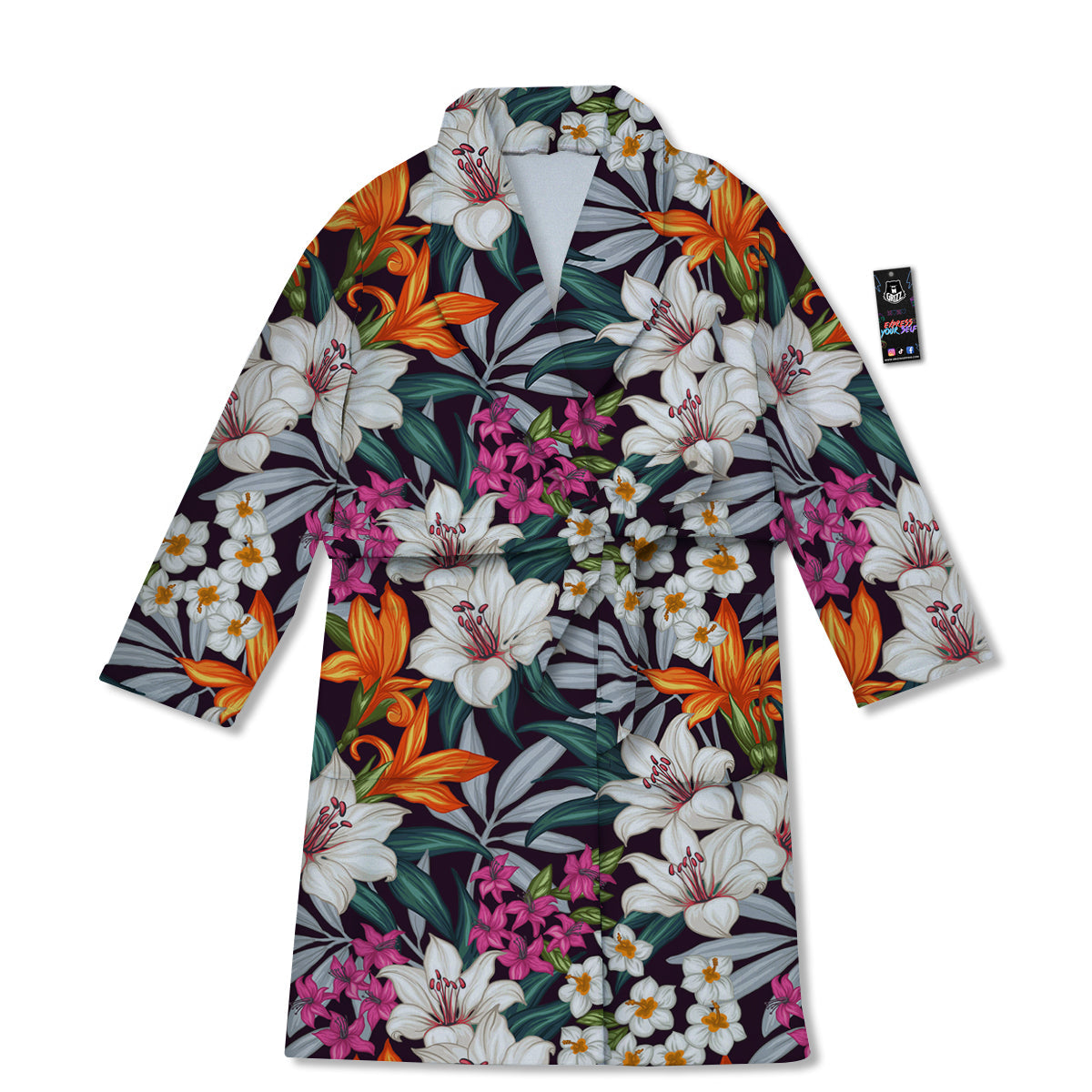 Aloha Flower Tropical Print Pattern Bathrobe-grizzshop