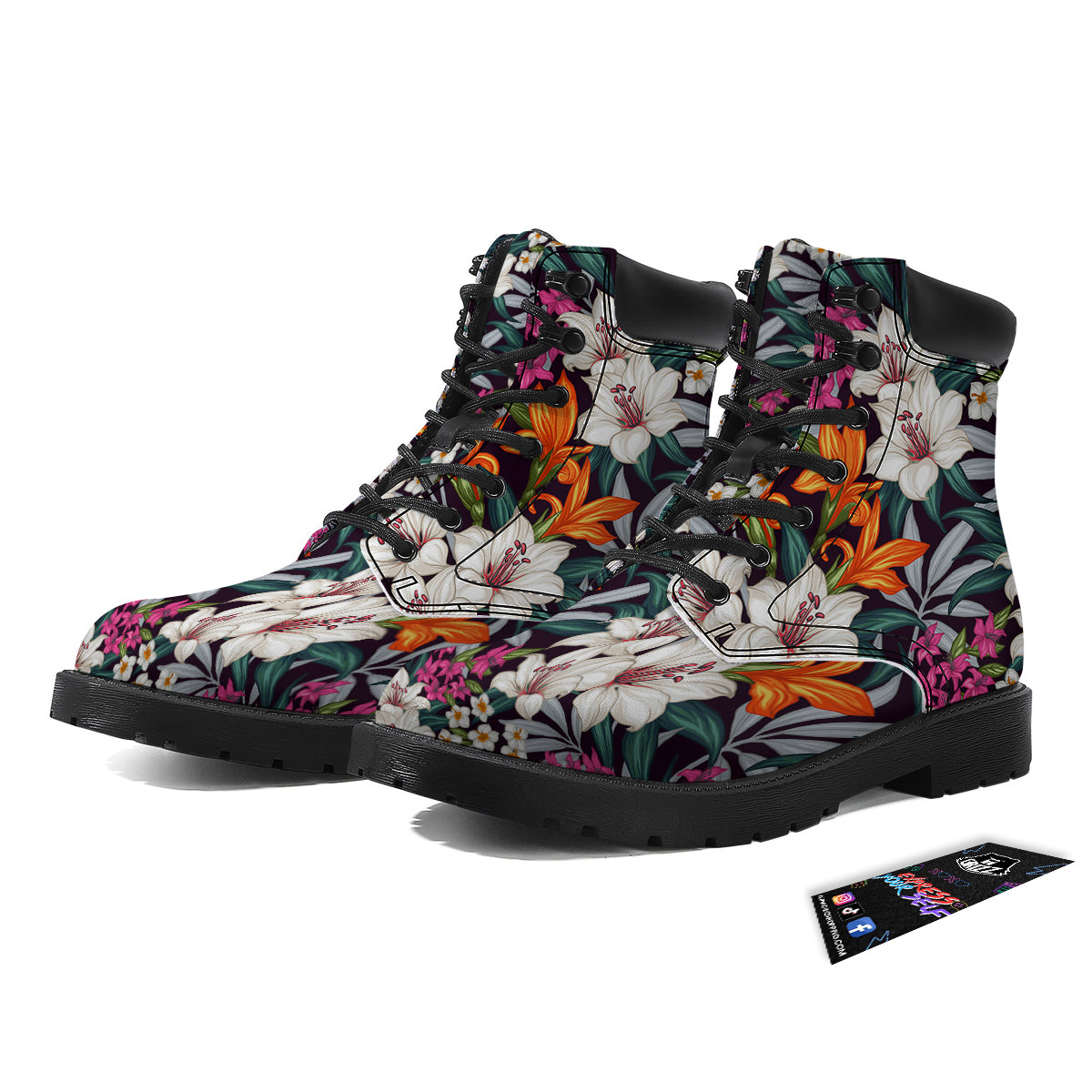 Aloha Flower Tropical Print Pattern Boots-grizzshop
