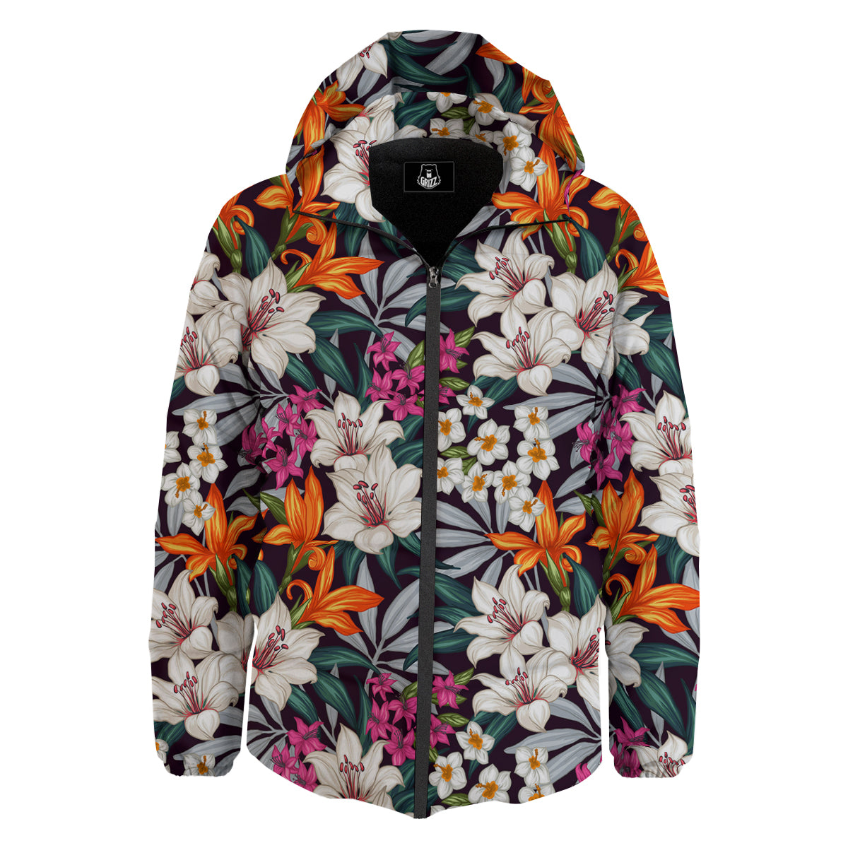 Aloha Flower Tropical Print Pattern Down Jacket-grizzshop