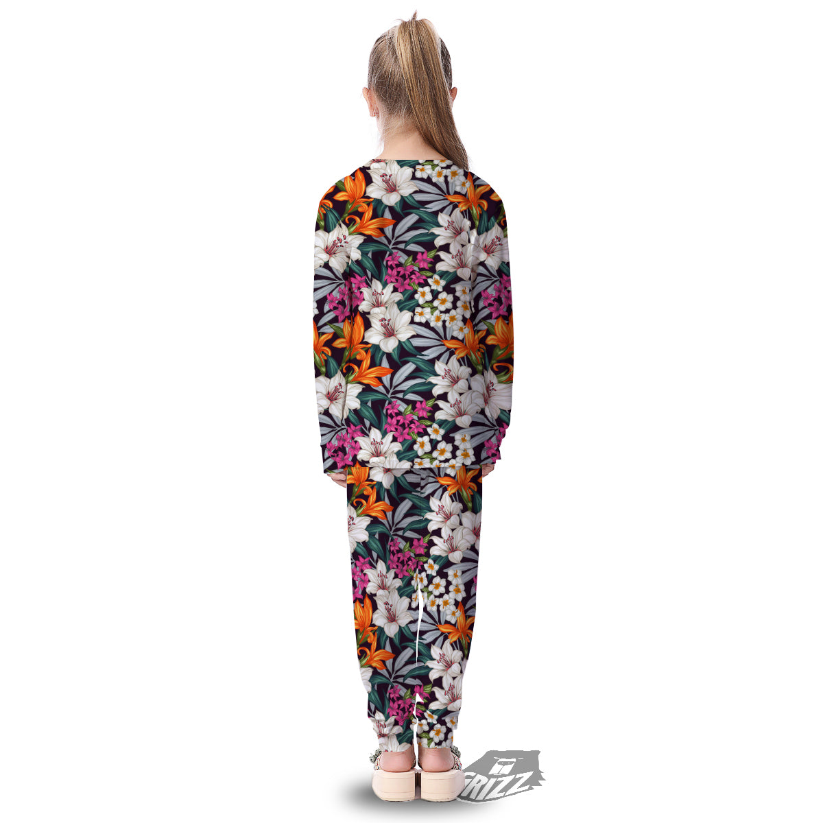 Aloha Flower Tropical Print Pattern Kid's Pajamas-grizzshop
