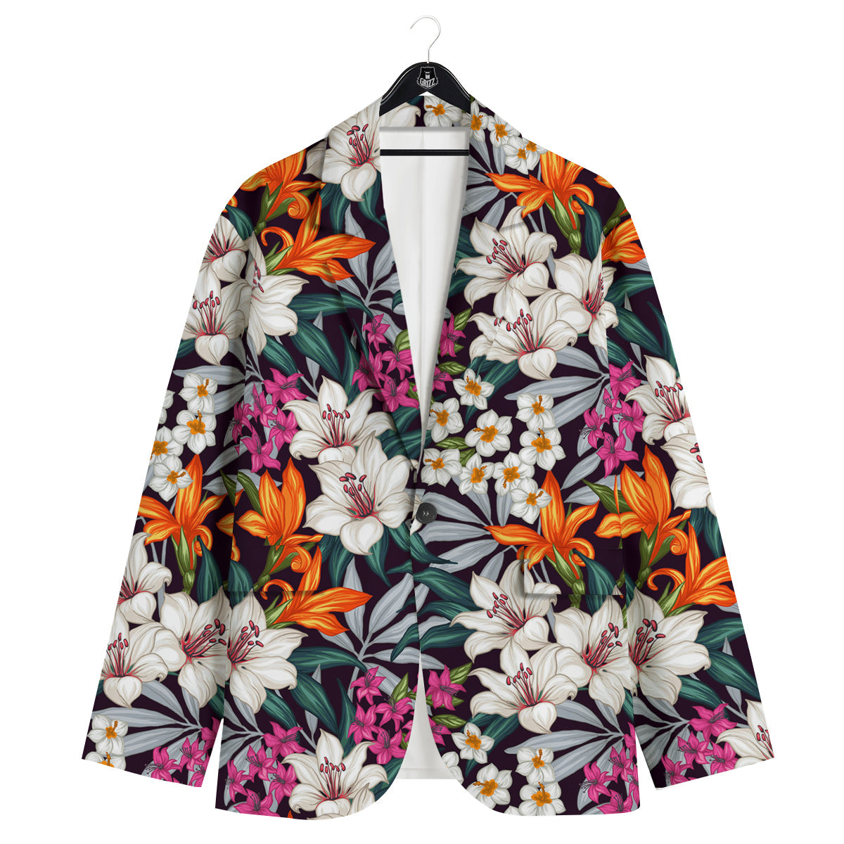 Aloha Flower Tropical Print Pattern Men's Sport Coat-grizzshop