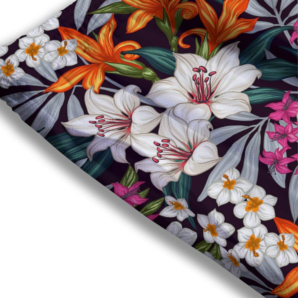 Aloha Flower Tropical Print Pattern Mesh Shorts