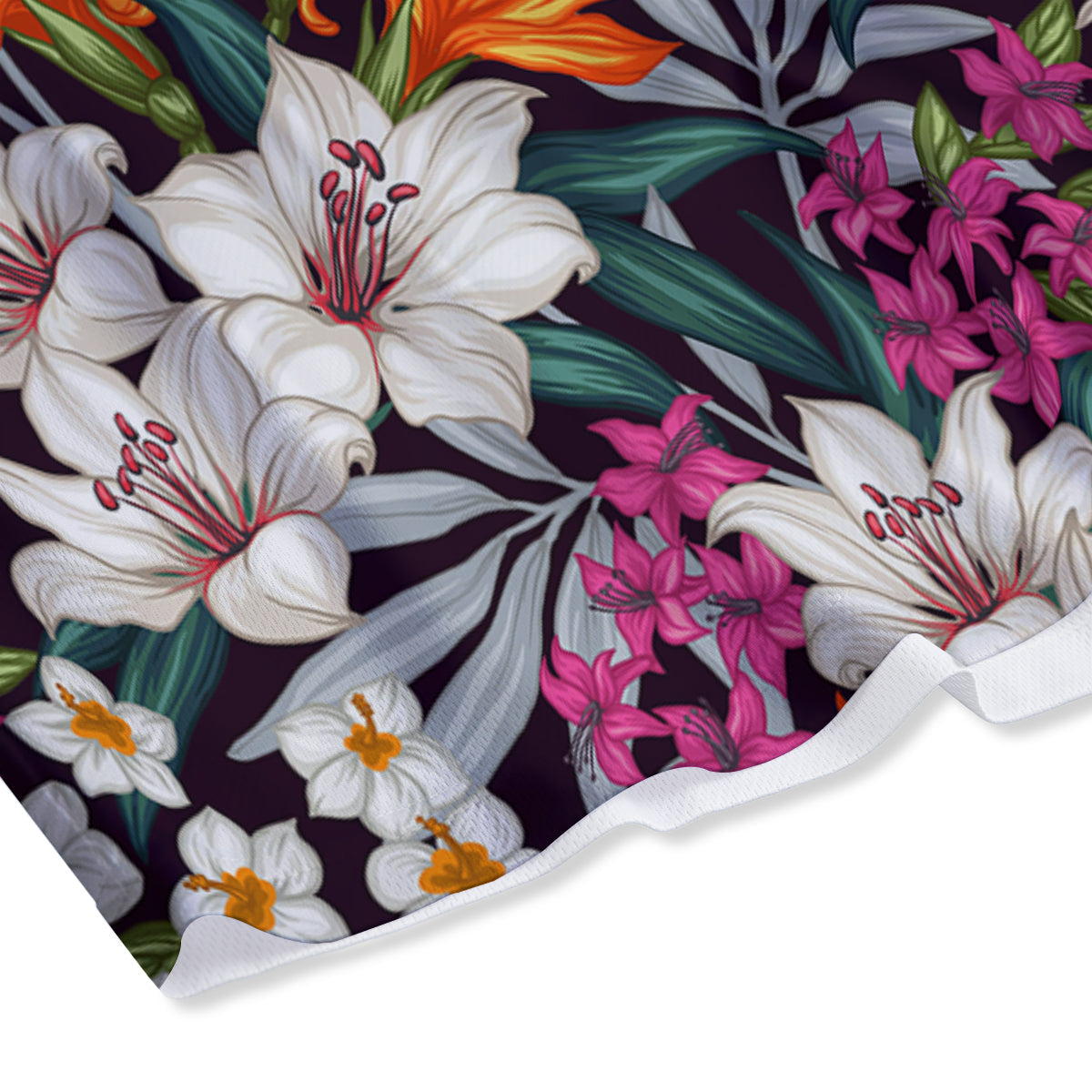 Aloha Flower Tropical Print Pattern Mesh Shorts