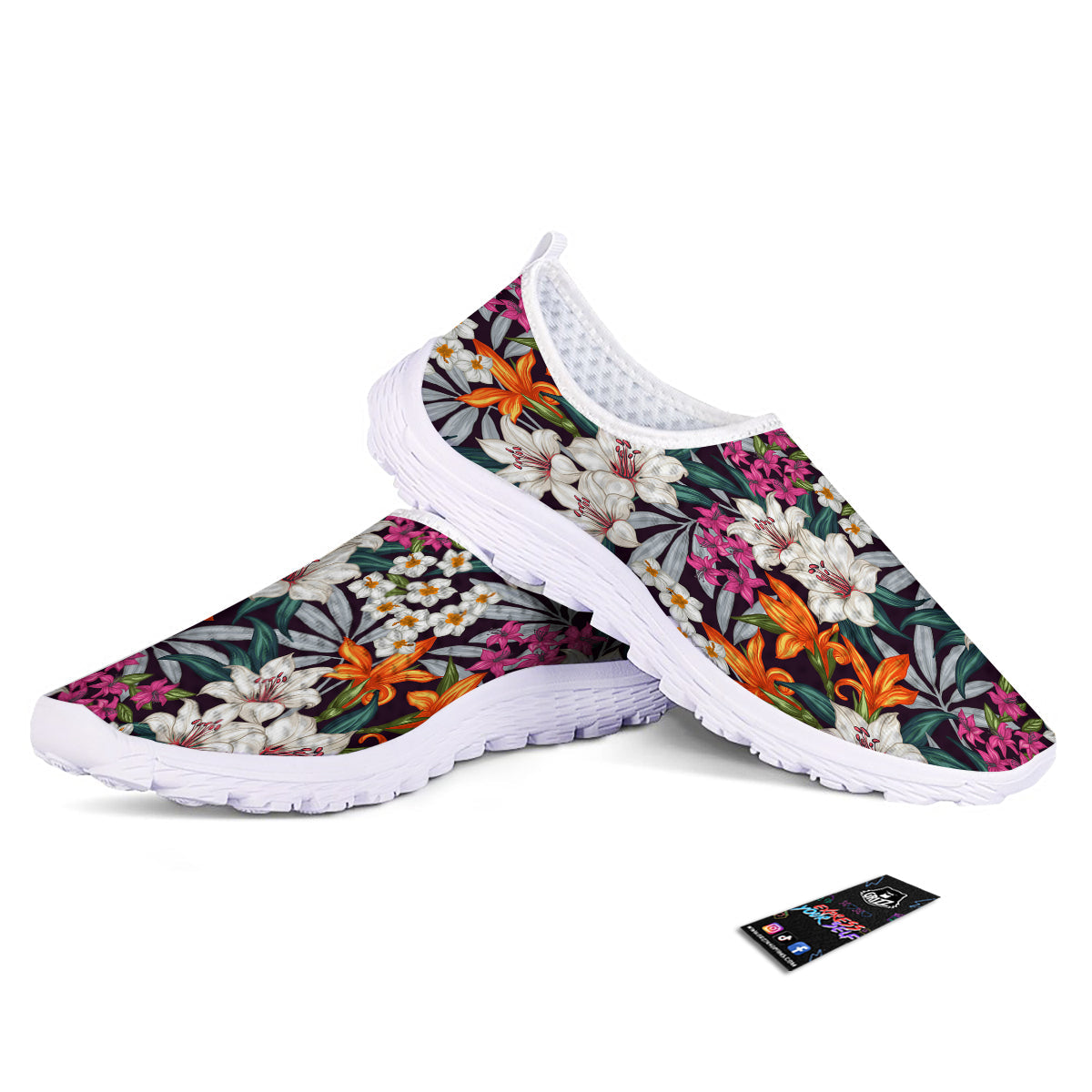 Aloha Flower Tropical Print Pattern Nurse Shoes-grizzshop