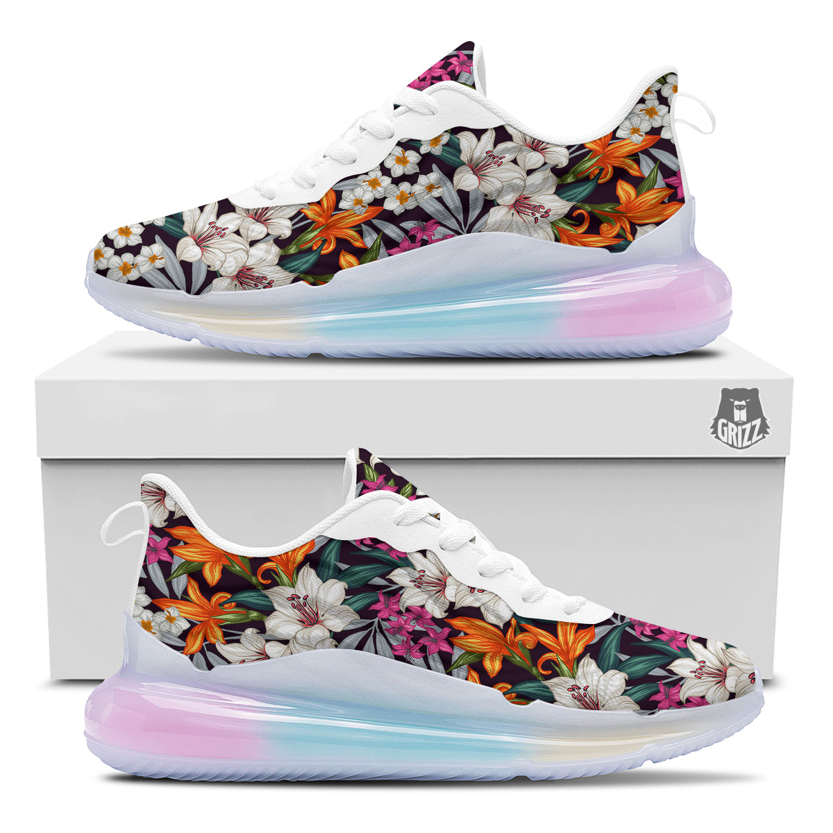 Aloha Flower Tropical Print Pattern Running Sneakers-grizzshop