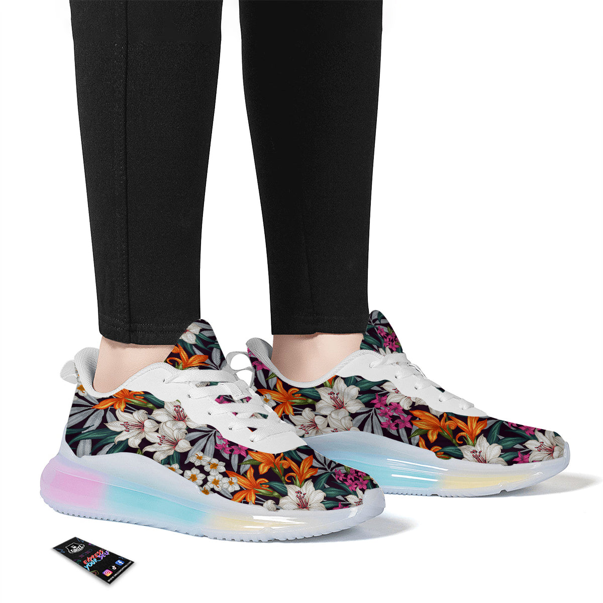Aloha Flower Tropical Print Pattern Running Sneakers-grizzshop