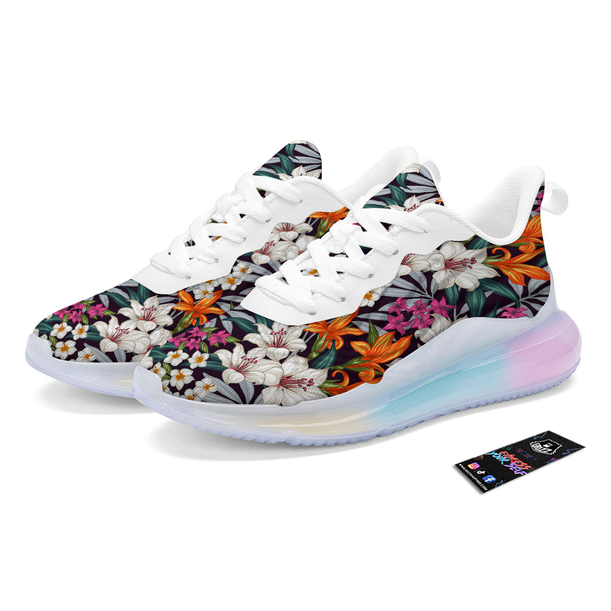 Aloha Flower Tropical Print Pattern Running Sneakers-grizzshop