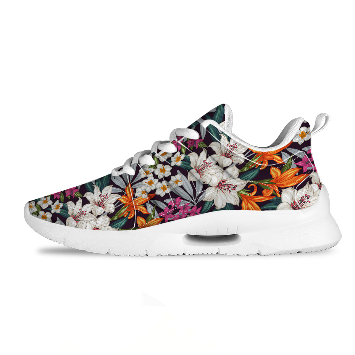 Aloha Flower Tropical Print Pattern Tennis Shoes-grizzshop