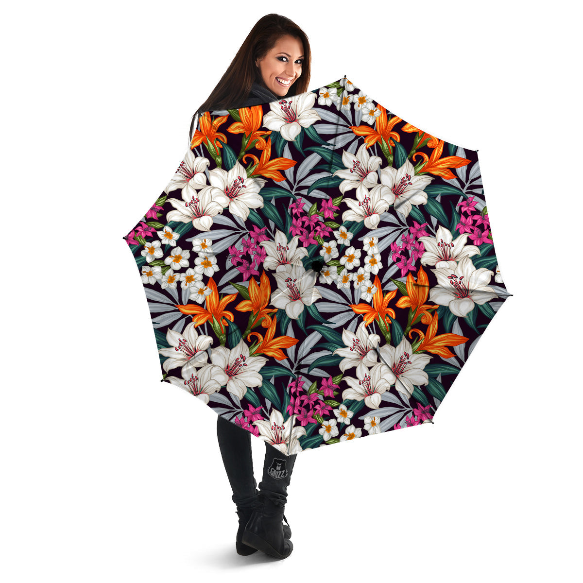 Aloha Flower Tropical Print Pattern Umbrella-grizzshop