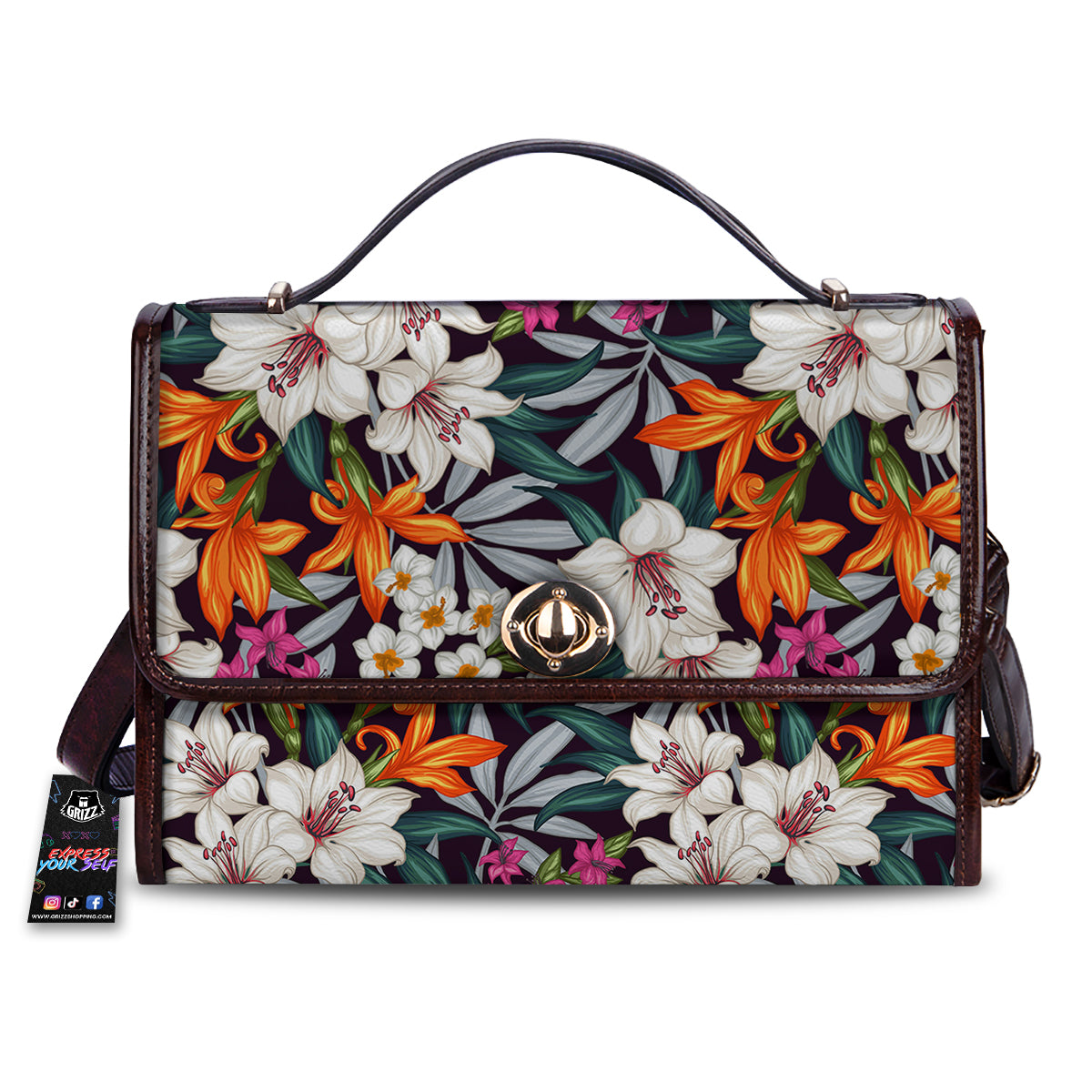 Aloha Flower Tropical Print Pattern Women's Satchel Bag-grizzshop