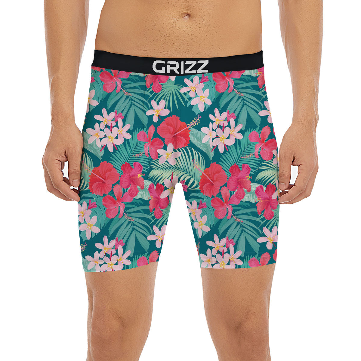Aloha Hawaiian Flower Print Boxer Briefs-grizzshop
