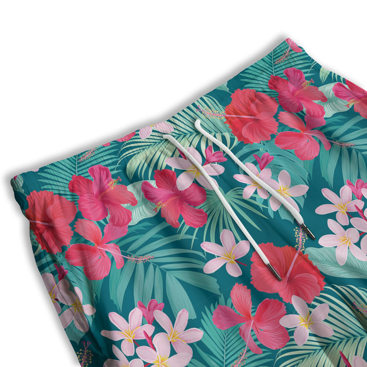 Aloha Hawaiian Flower Print Men's Athletic Shorts