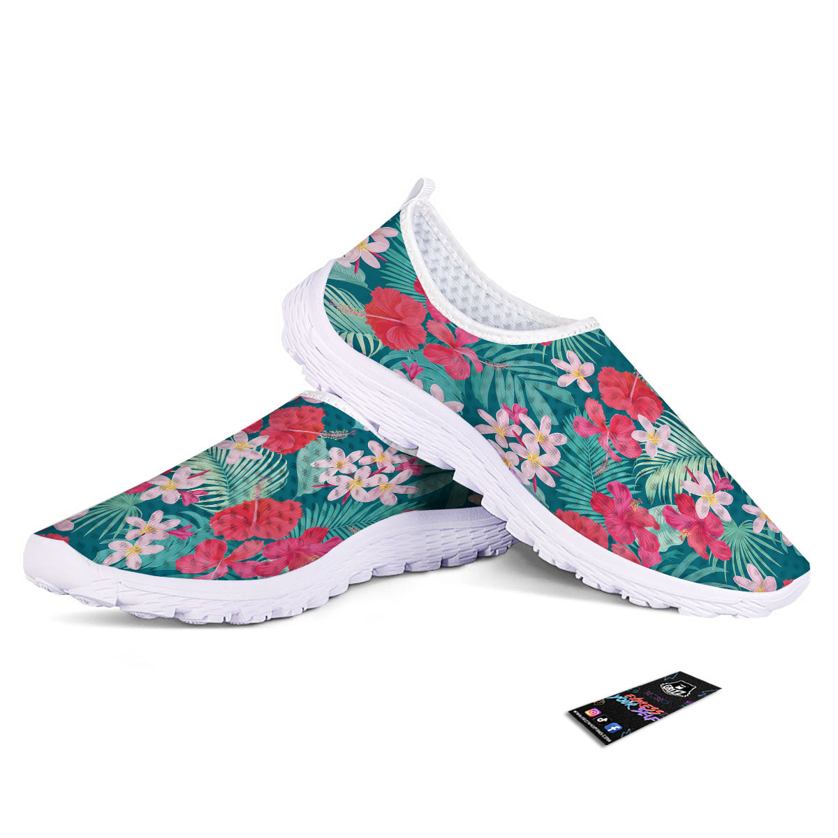 Aloha Hawaiian Flower Print Nurse Shoes-grizzshop