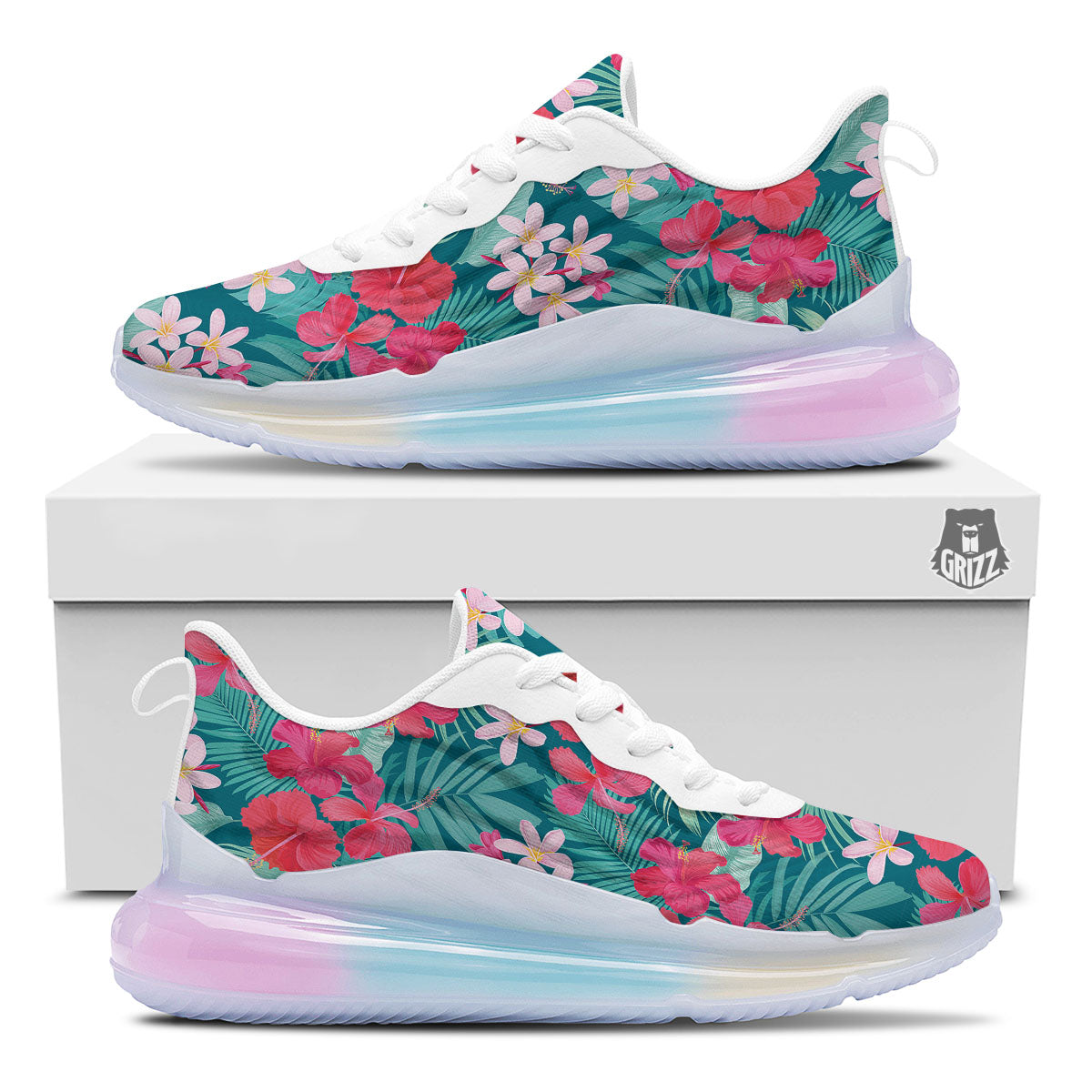 Aloha Hawaiian Flower Print Running Sneakers-grizzshop