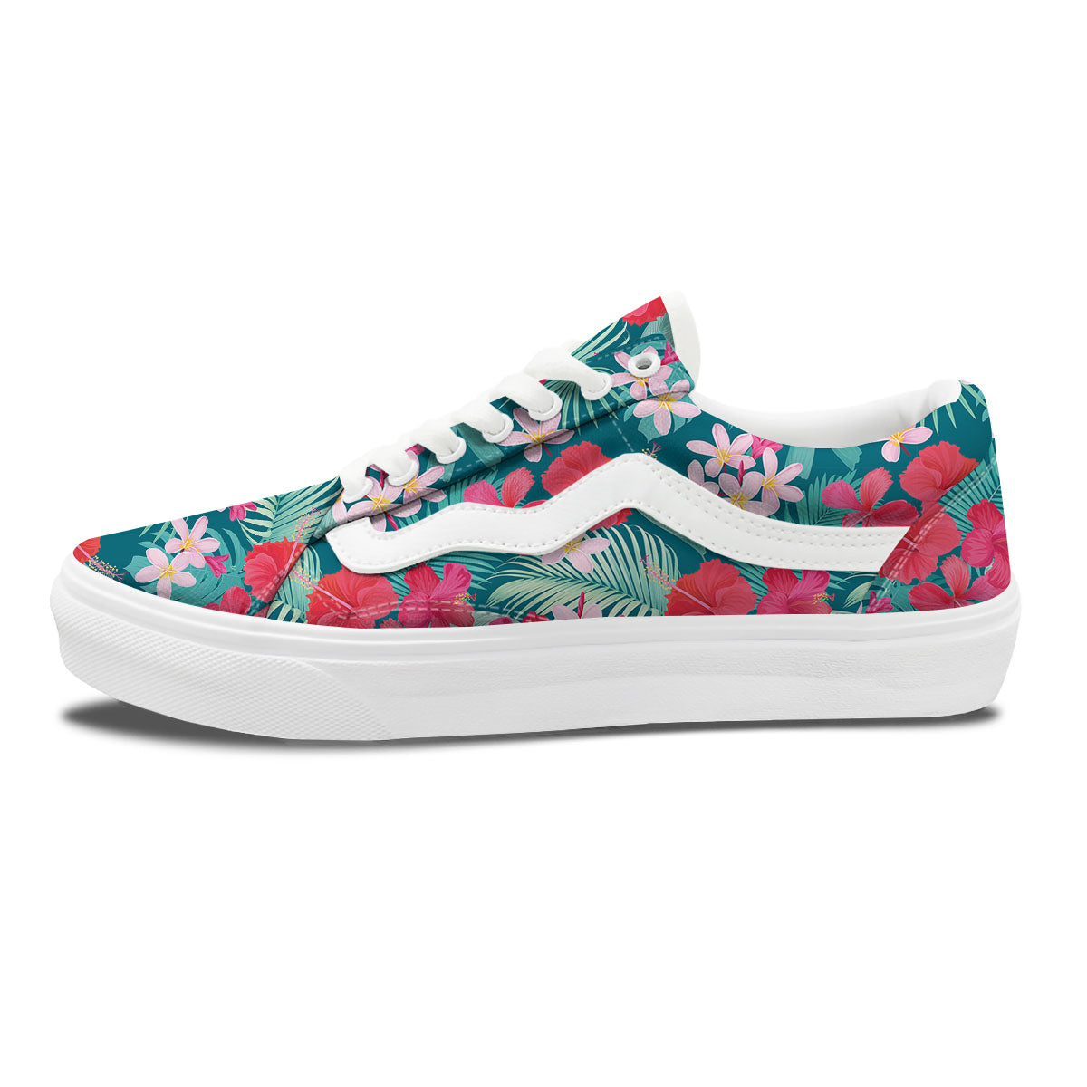 Aloha Hawaiian Flower Print Skate Shoes-grizzshop