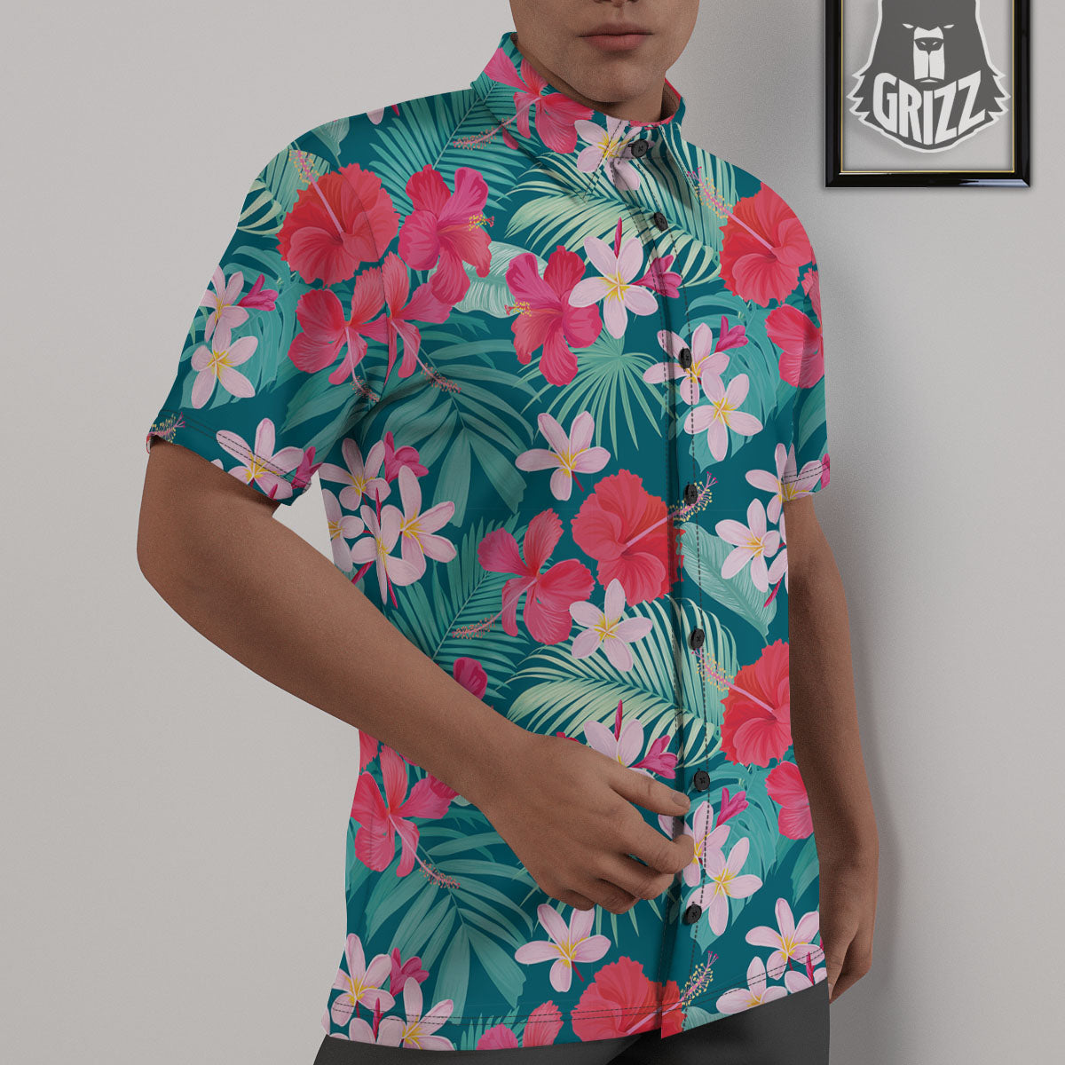 Aloha Hawaiian Flower Print Untucked Shirts-grizzshop