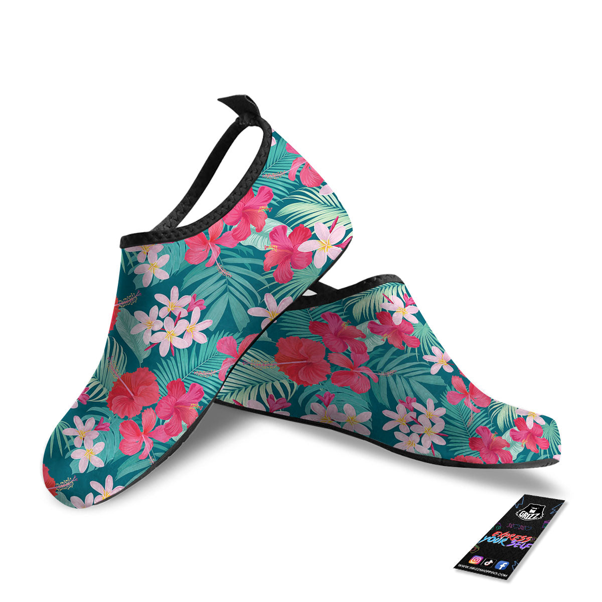 Aloha Hawaiian Flower Print Water Shoes-grizzshop