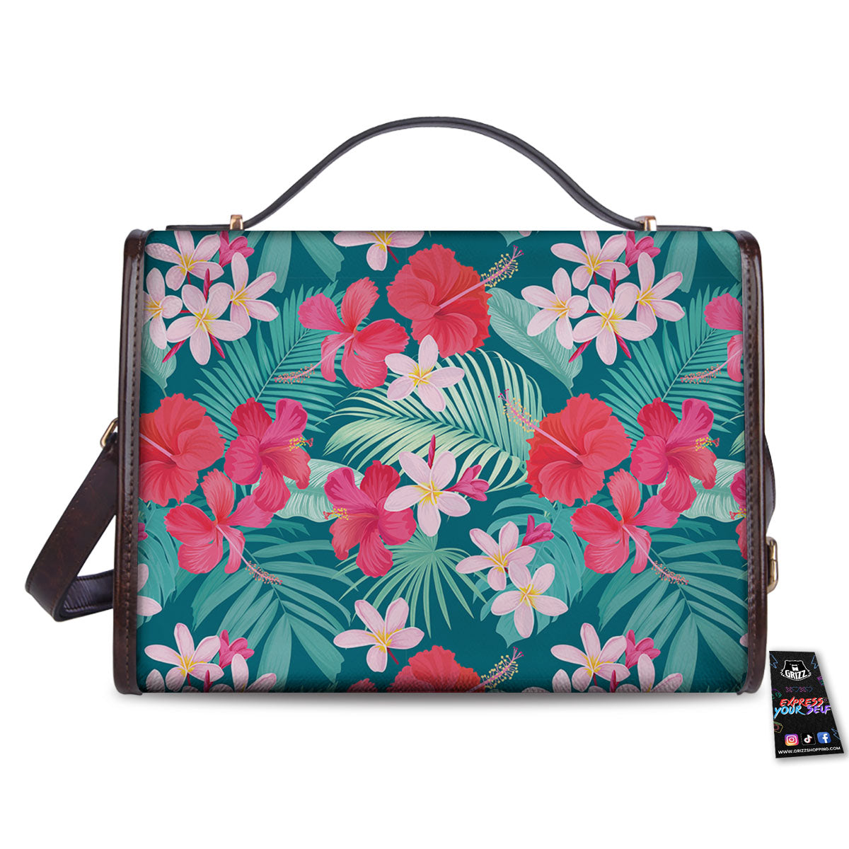 Aloha Hawaiian Flower Print Women's Satchel Bag-grizzshop
