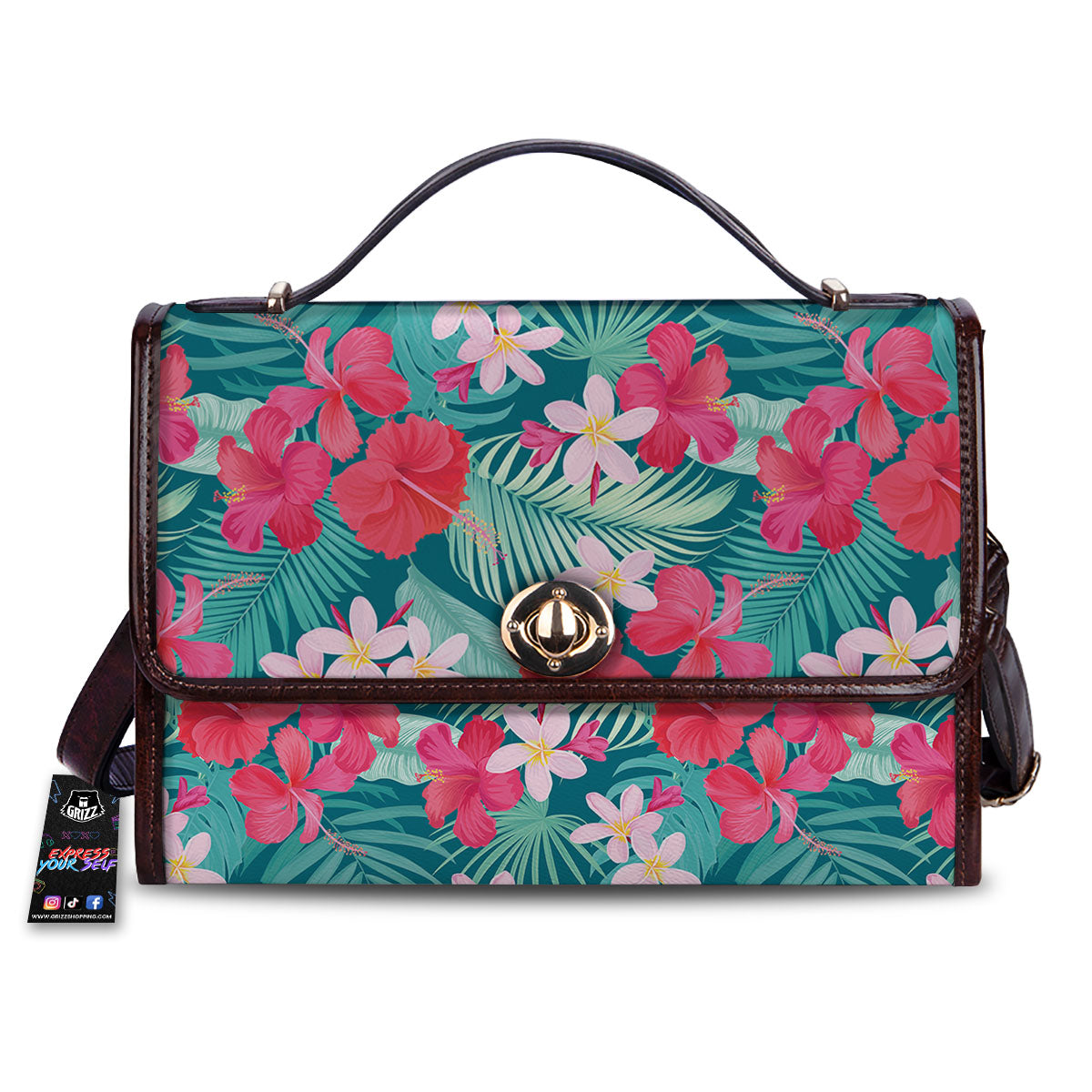 Aloha Hawaiian Flower Print Women's Satchel Bag-grizzshop