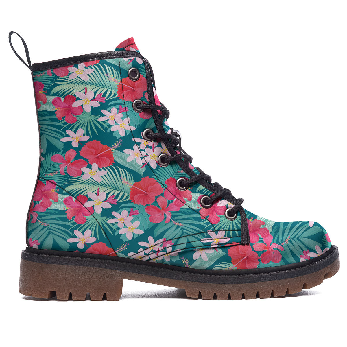 Aloha Hawaiian Flower Print Work Boots-grizzshop