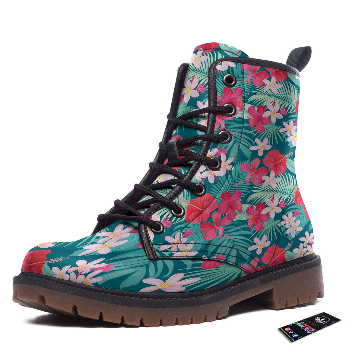 Aloha Hawaiian Flower Print Work Boots-grizzshop