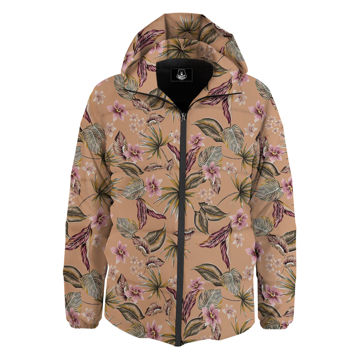 Aloha Hawaiian Vintage Print Pattern Down Jacket-grizzshop