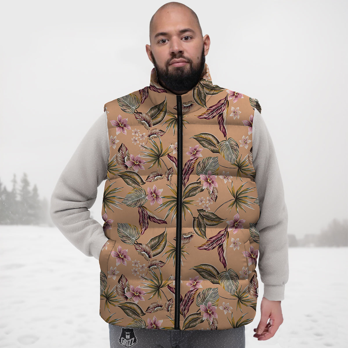 Aloha Hawaiian Vintage Print Pattern Down Vest