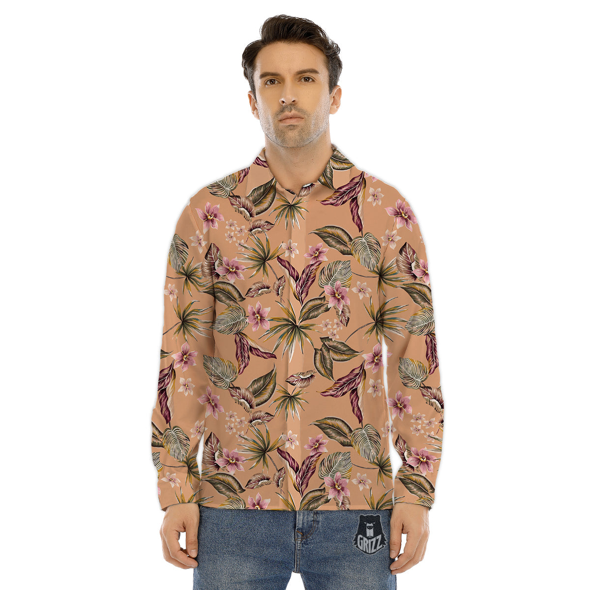 Aloha Hawaiian Vintage Print Pattern Men's Dress Shirts-grizzshop