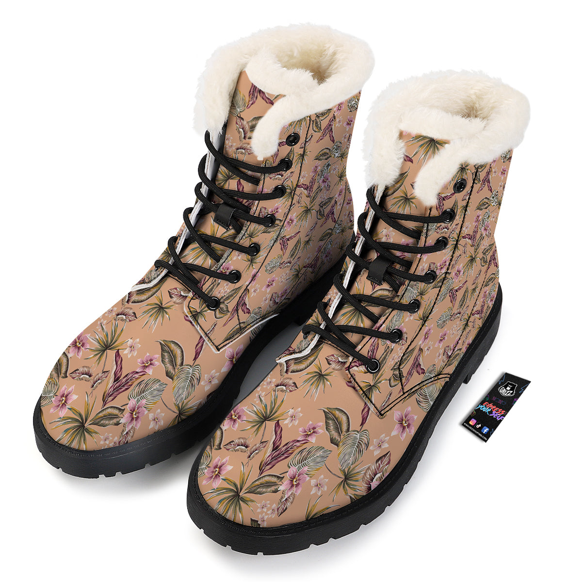 Aloha Hawaiian Vintage Print Pattern Winter Boots-grizzshop