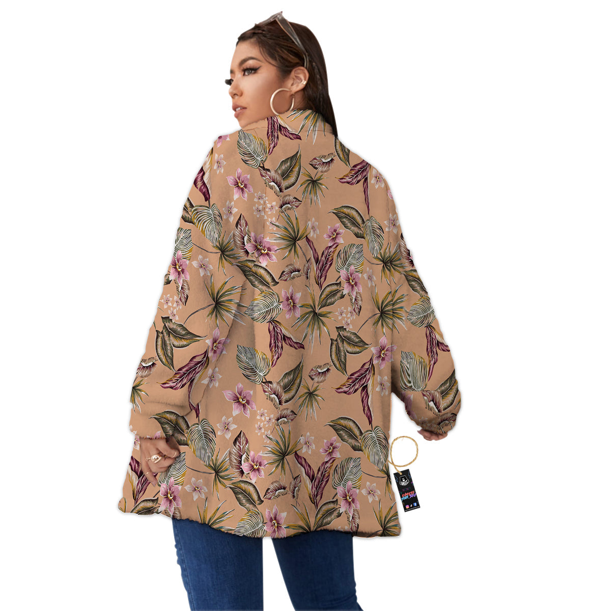 Aloha Hawaiian Vintage Print Pattern Women's Sherpa Jacket-grizzshop