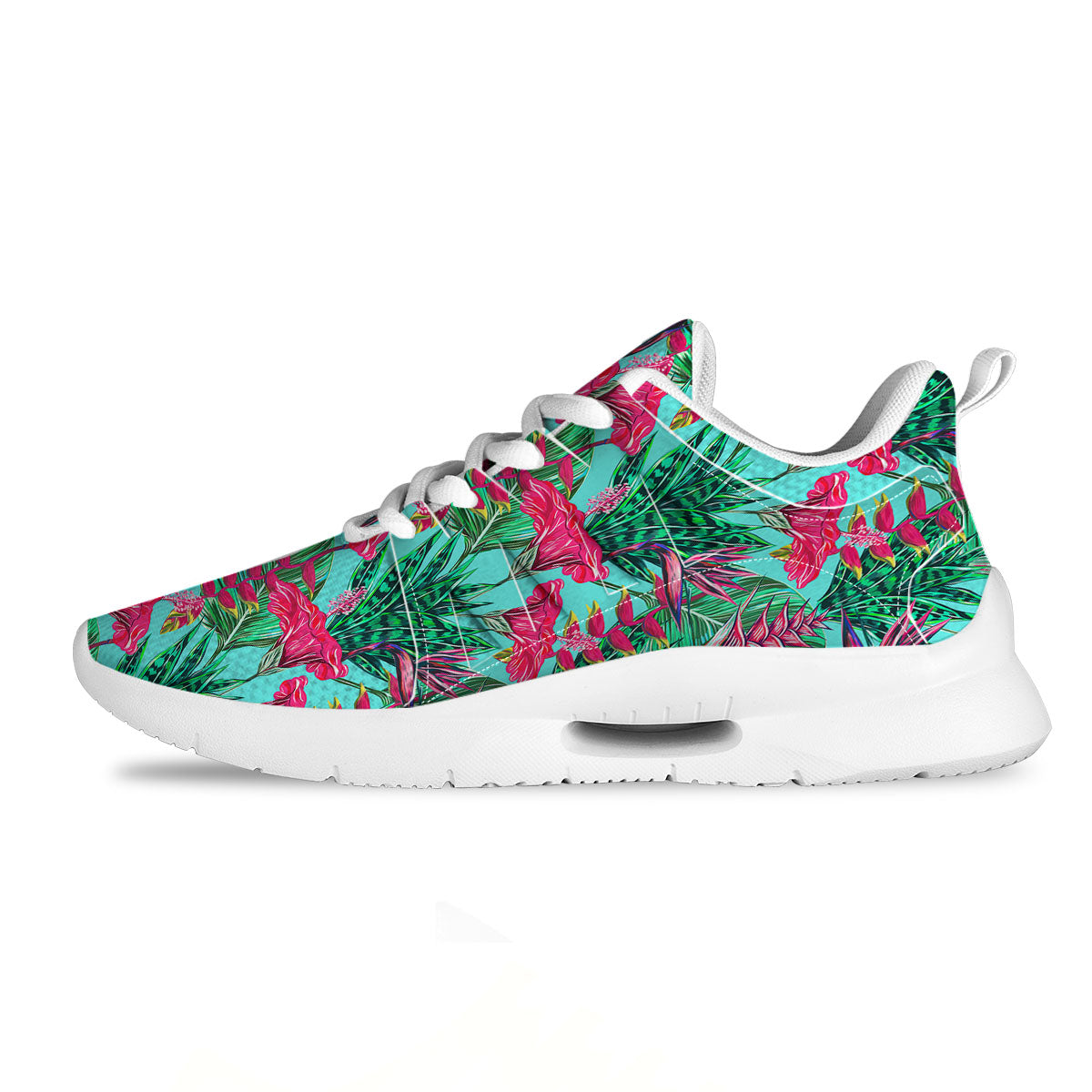 Aloha Hibiscus Hot Teal Pink Print Pattern Tennis Shoes-grizzshop
