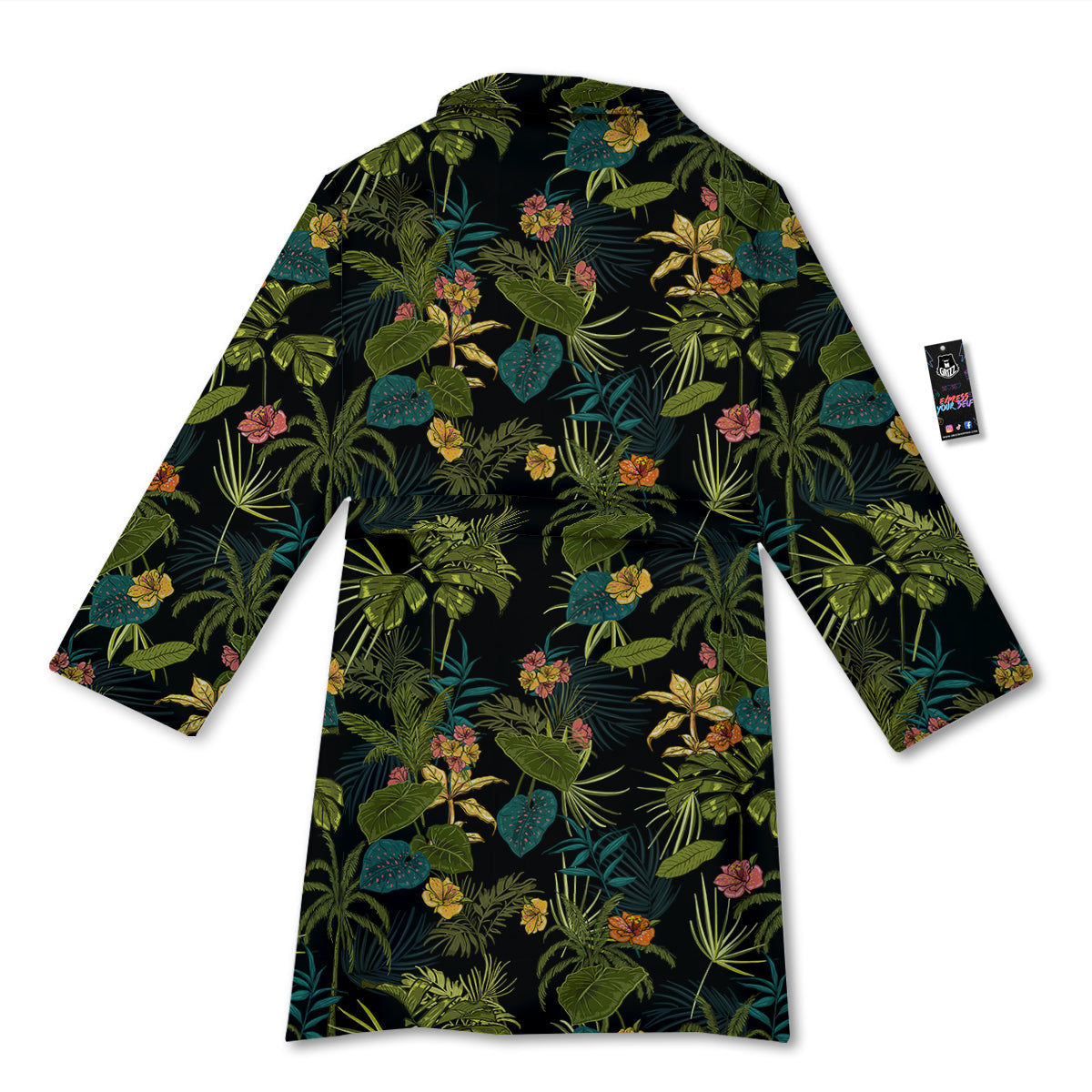 Aloha Hibiscus Tropical Print Pattern Bathrobe-grizzshop