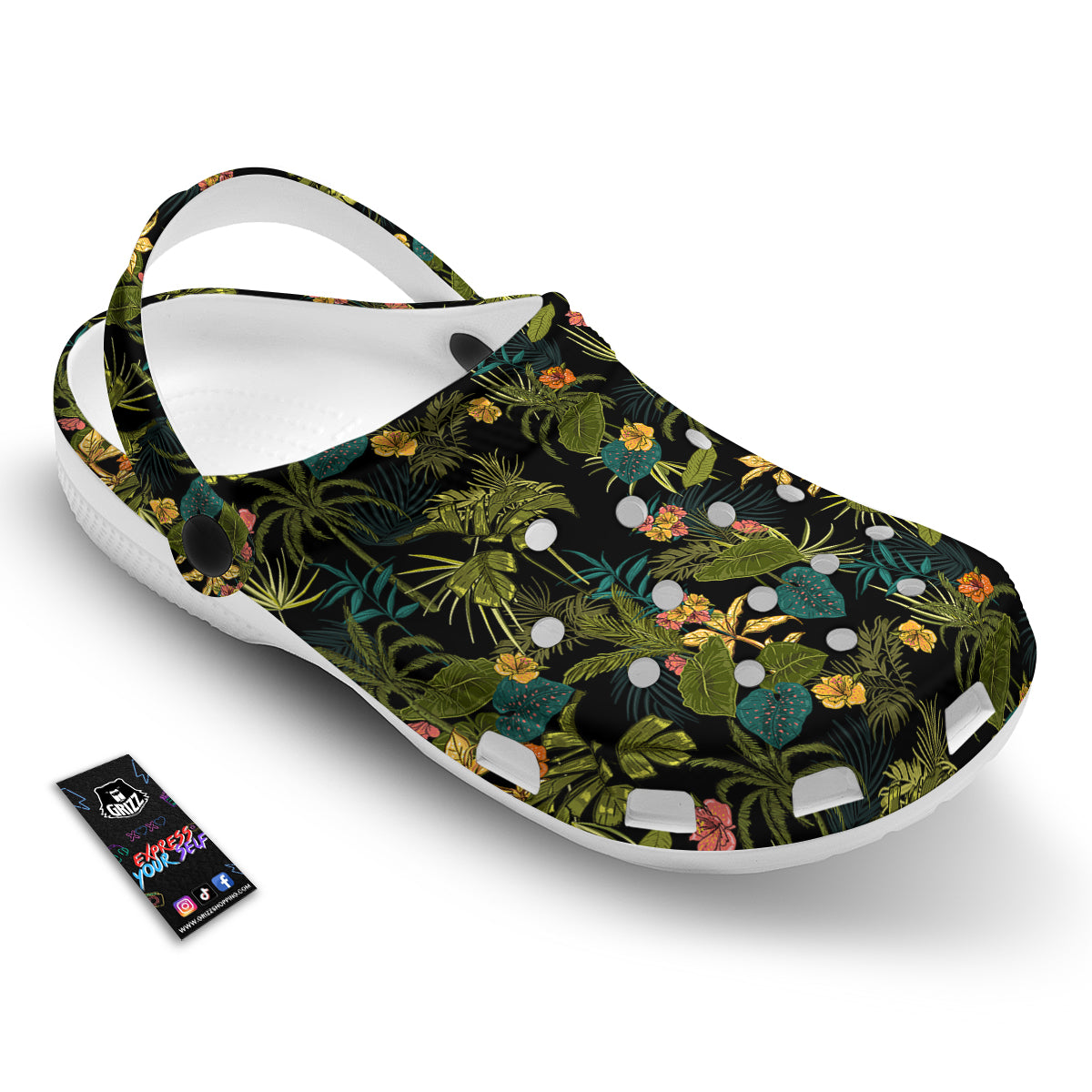 Aloha Hibiscus Tropical Print Pattern Clog-grizzshop