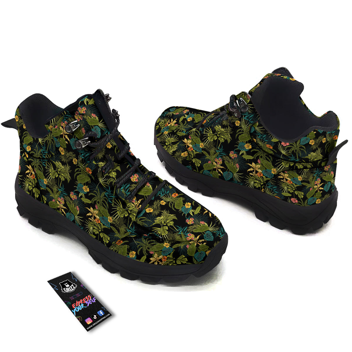 Aloha Hibiscus Tropical Print Pattern Hiking Shoes-grizzshop