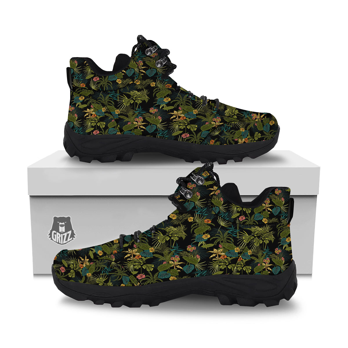 Aloha Hibiscus Tropical Print Pattern Hiking Shoes-grizzshop