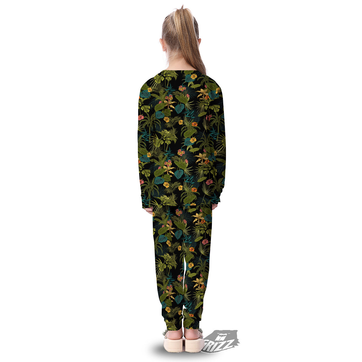 Aloha Hibiscus Tropical Print Pattern Kid's Pajamas-grizzshop