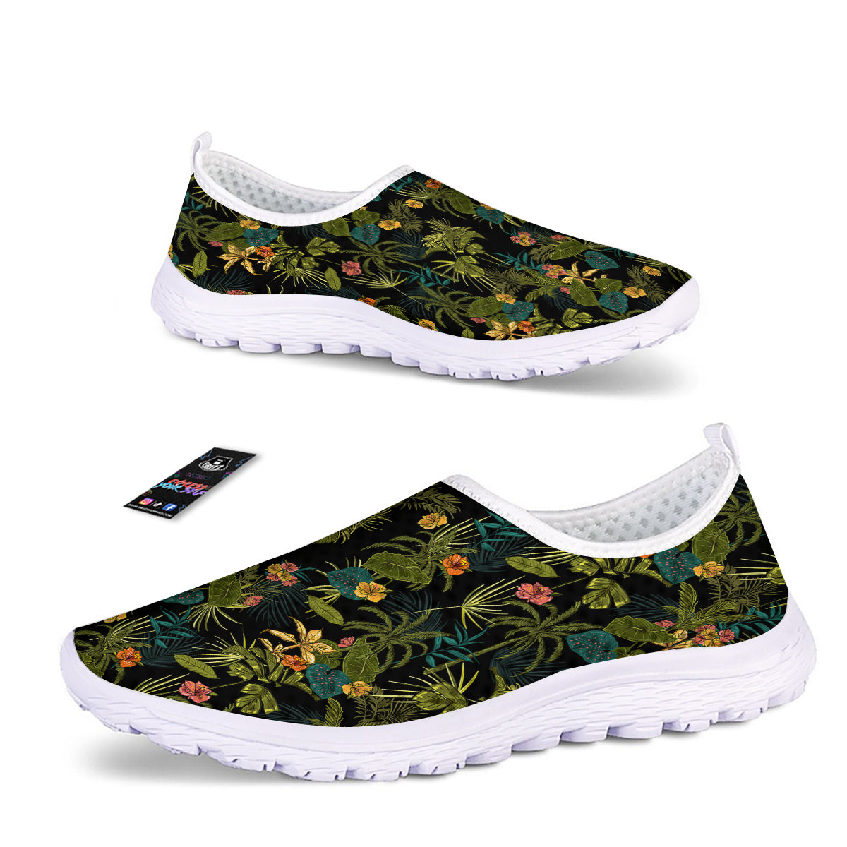 Aloha Hibiscus Tropical Print Pattern Nurse Shoes-grizzshop