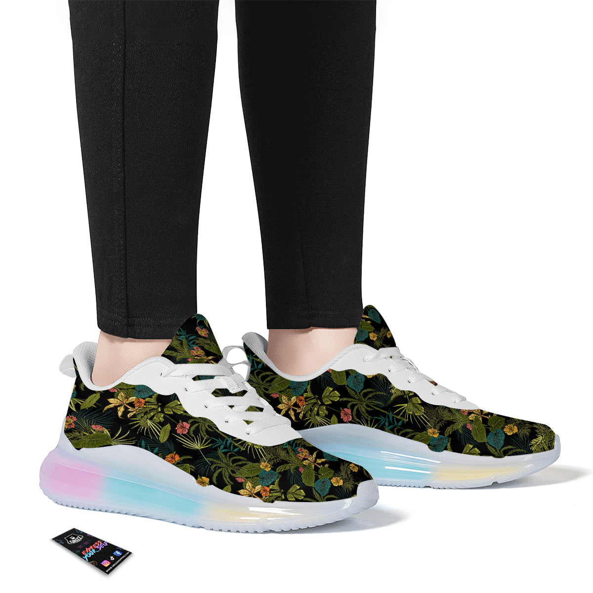 Aloha Hibiscus Tropical Print Pattern Running Sneakers-grizzshop