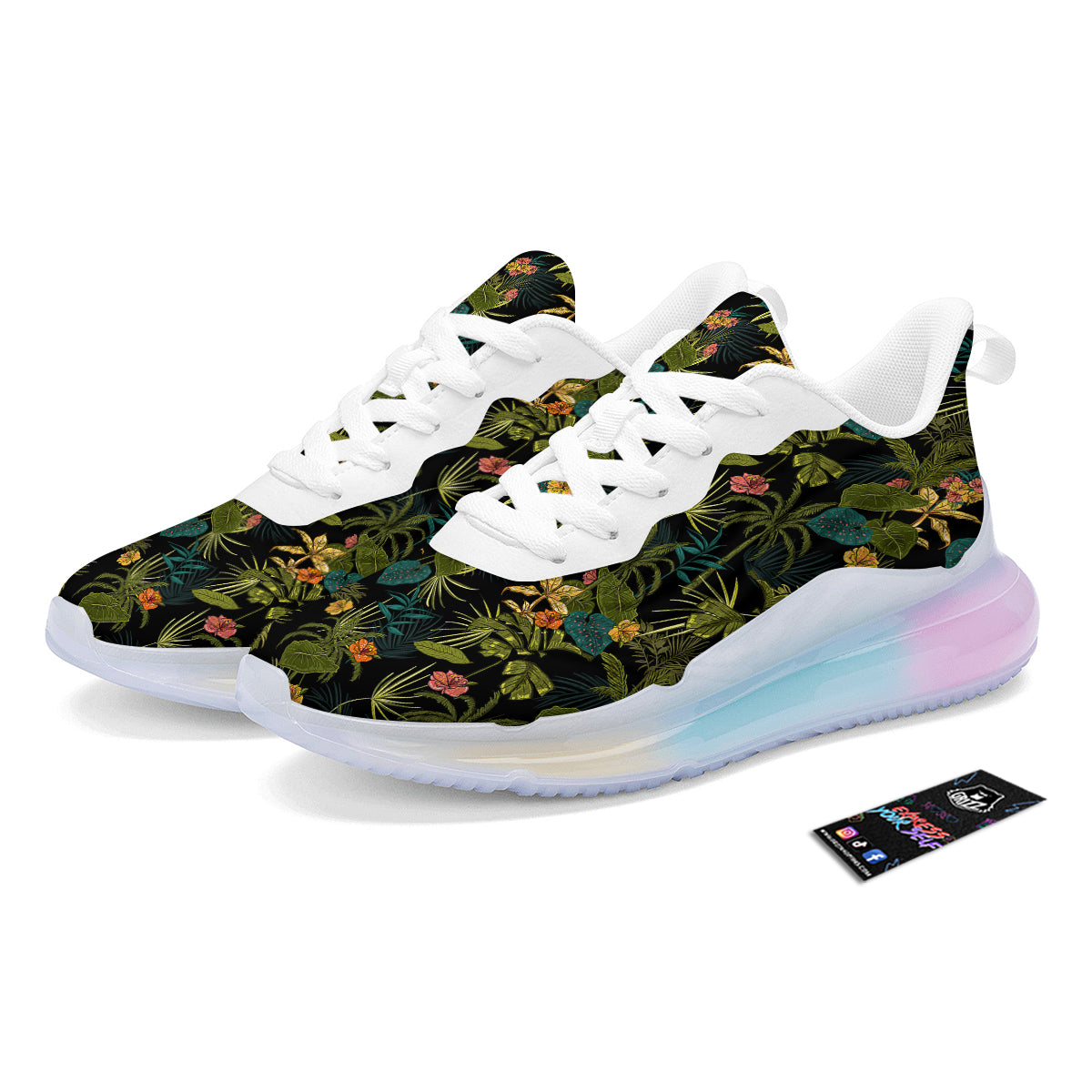 Aloha Hibiscus Tropical Print Pattern Running Sneakers-grizzshop