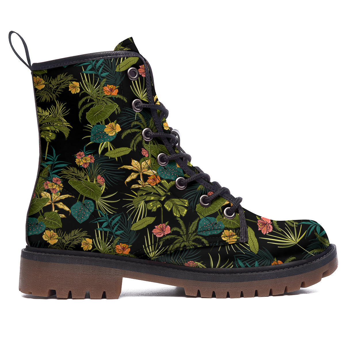 Aloha Hibiscus Tropical Print Pattern Work Boots-grizzshop