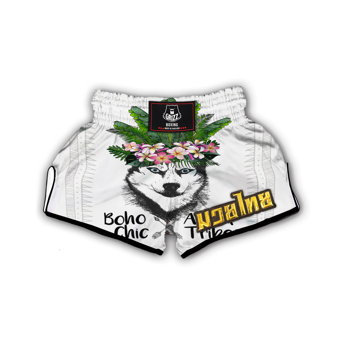 Aloha Husky Muay Thai Boxing Shorts-grizzshop