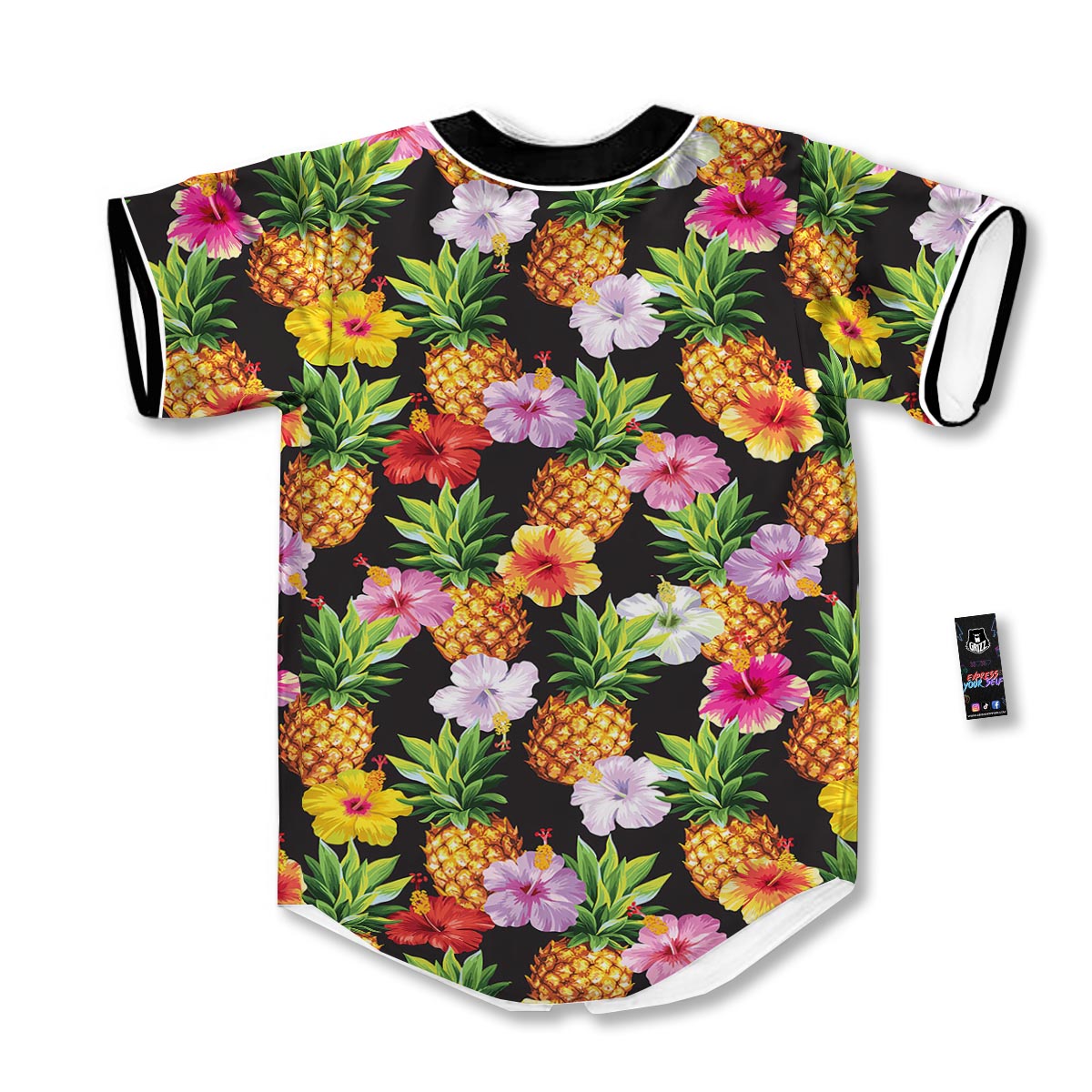 Aloha Pineapple Tropical Print Pattern Tropical Baseball Jersey-grizzshop