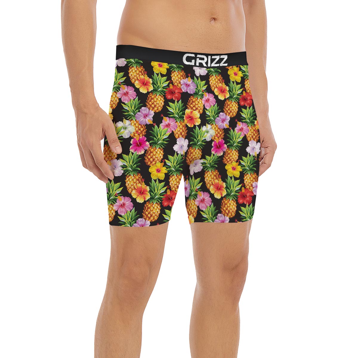 Aloha Pineapple Tropical Print Pattern Tropical Boxer Briefs-grizzshop