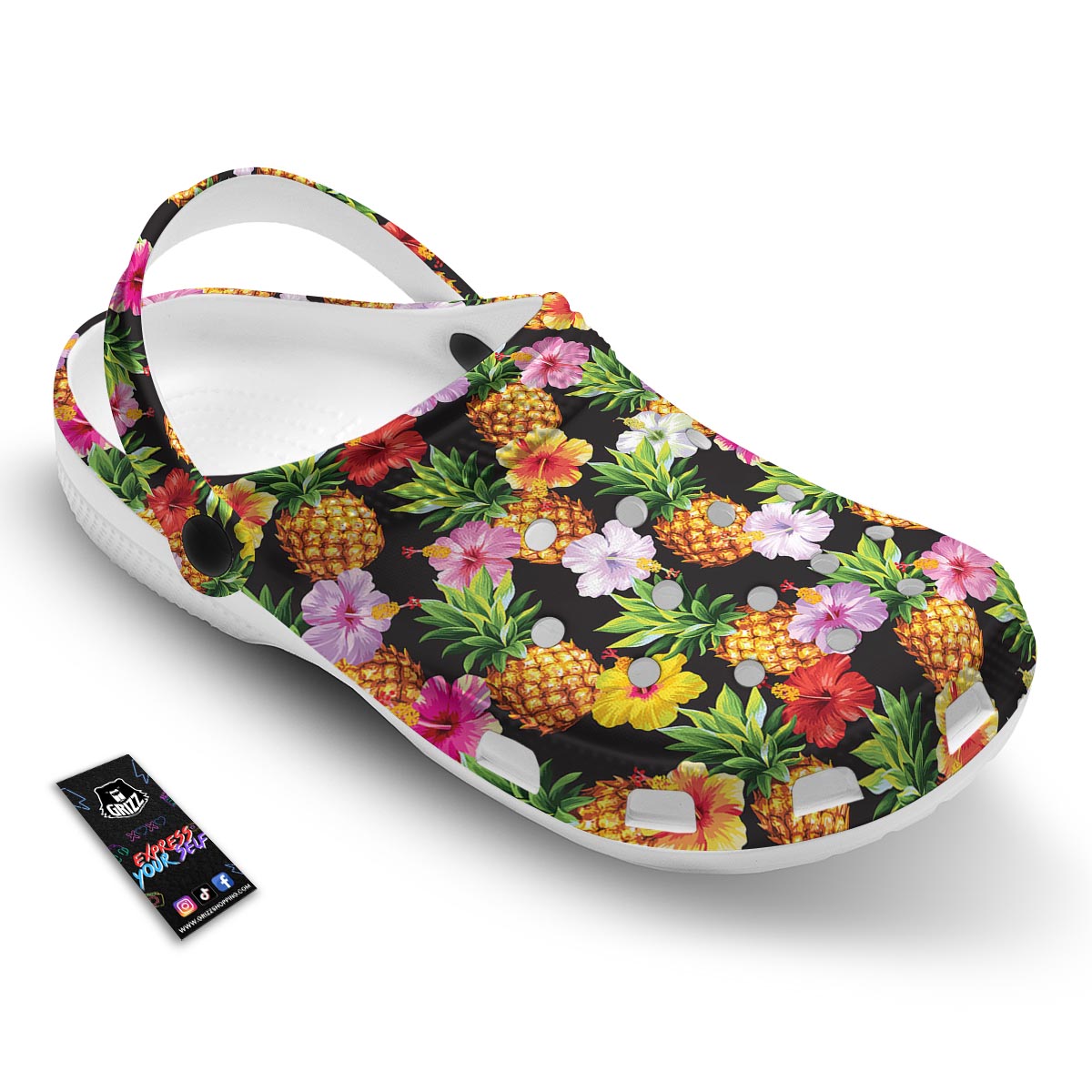 Aloha Pineapple Tropical Print Pattern Tropical Clog-grizzshop