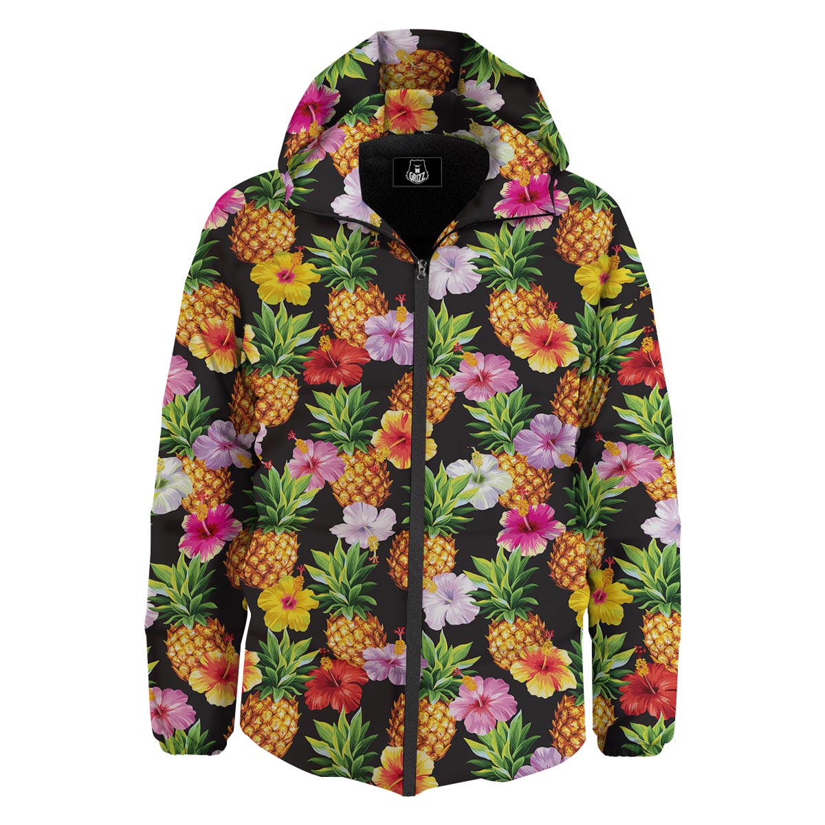 Aloha Pineapple Tropical Print Pattern Tropical Down Jacket-grizzshop