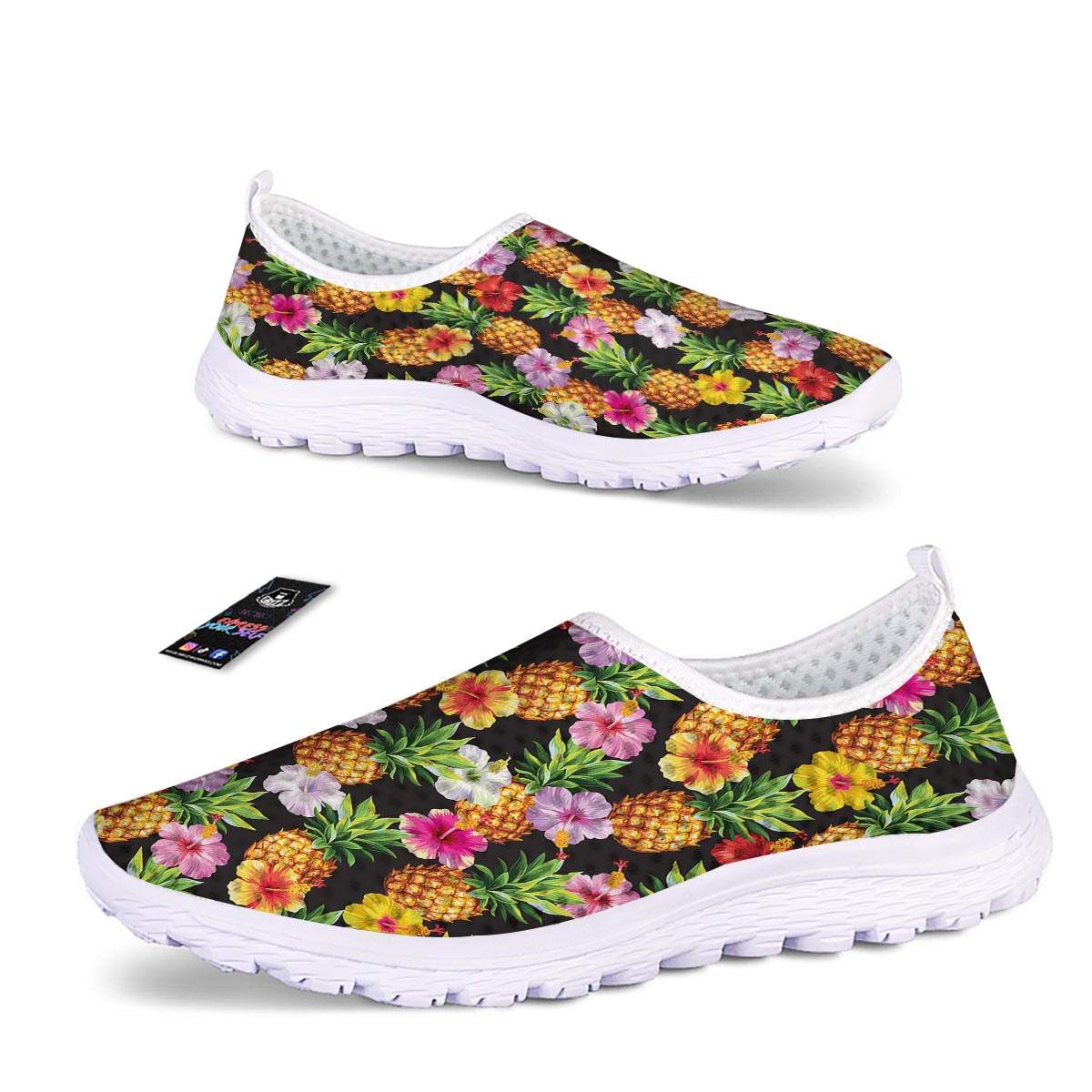 Aloha Pineapple Tropical Print Pattern Tropical Nurse Shoes-grizzshop