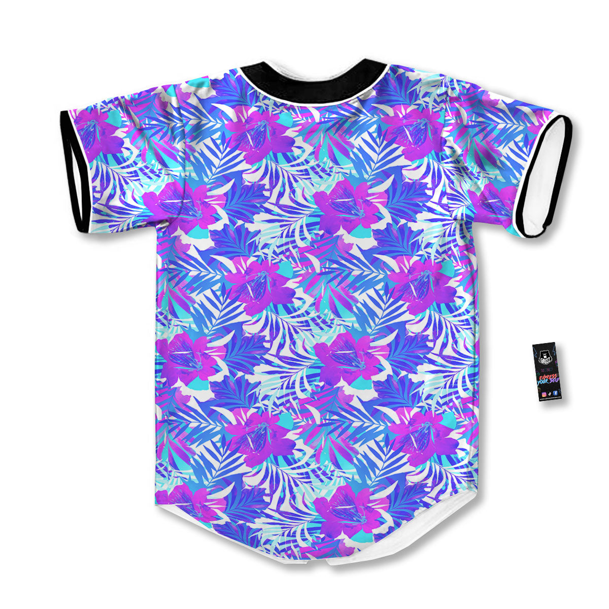 Aloha Psychedelic Tropical Print Pattern Baseball Jersey-grizzshop